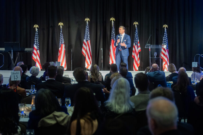 A speaker at the Stonebridge School Nation Changers Gala